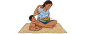mother and child playing