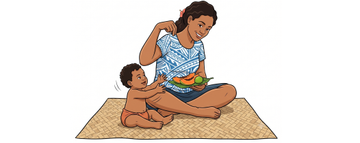 mother and child playing
