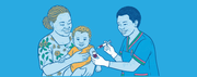 Baby being immunized