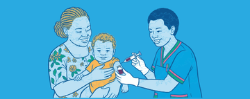 Baby being immunized